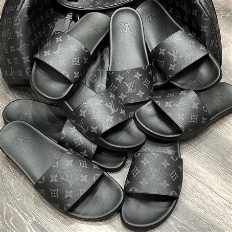 lv slodes|louis vuitton denim slides.